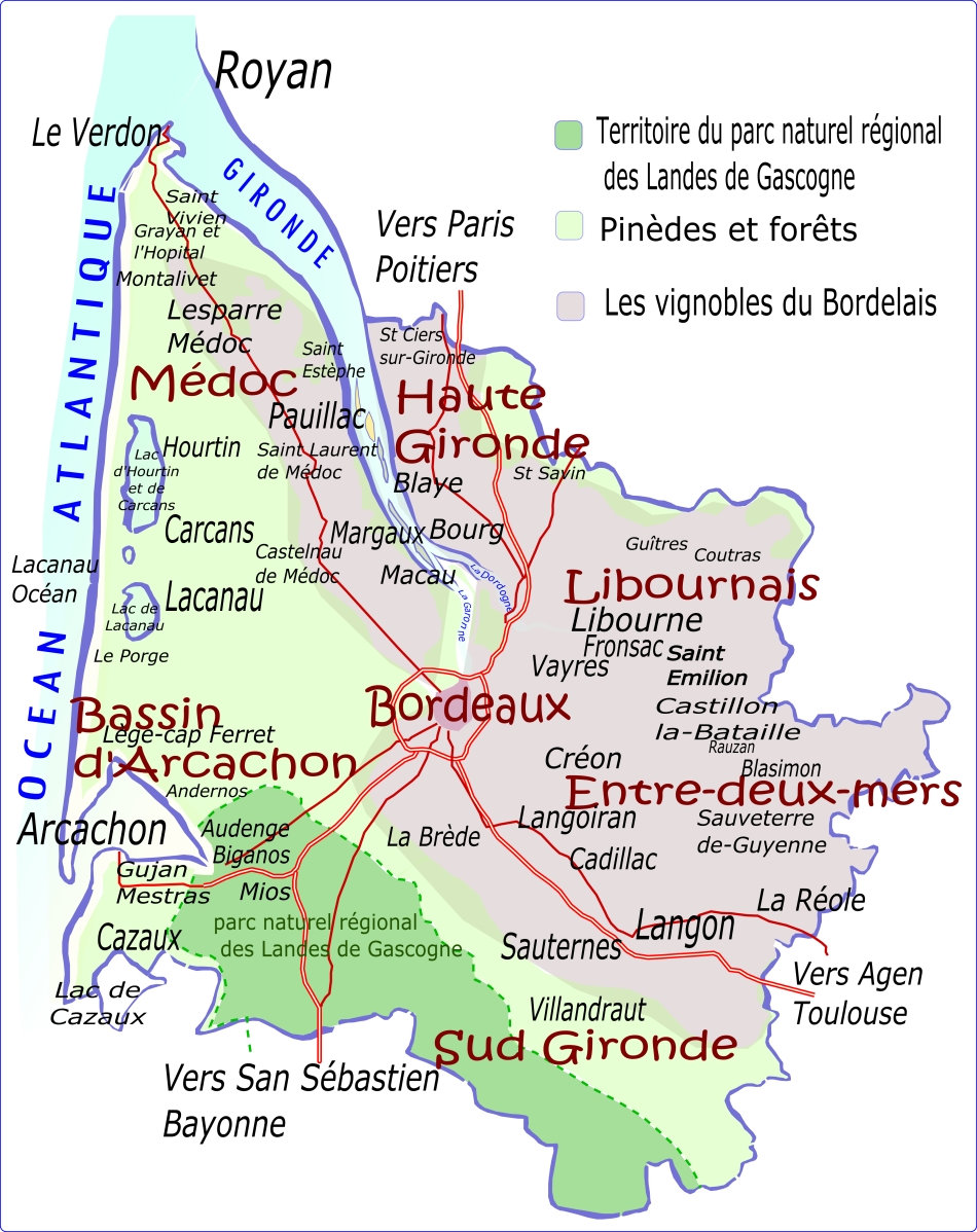 Caruso33 • Carte de la Gironde- Région Nouvelle Aquitaine