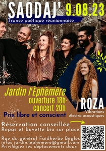 Affiche Concert Saodaj et Roza à 9 août Bègles 2023