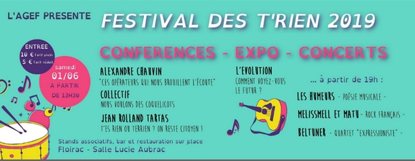 Programme du festival des T'rien 2019 à Floirac