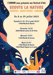 Festival Ecoute La Nature  du 8 au 29 juillet 2023