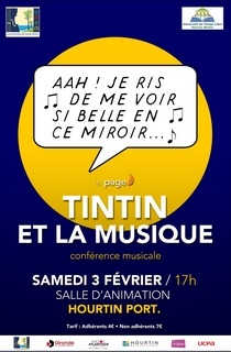 Affiche conférence Tintin et la musique