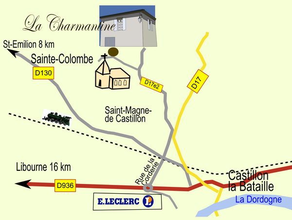 plan d'accès à La Charmantine