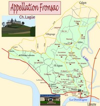 Carte du vignoble de Fronsac