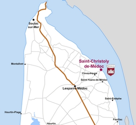 plan accès château  Tour Castillon - Saint-christoly de Médioc
