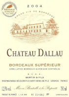 Vignobles BERTIN : Etiquette Château DALLAU